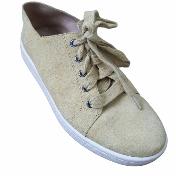 Eileen Fisher Pale Yellow Low Top Suede Sneakers - Picture 7 of 8